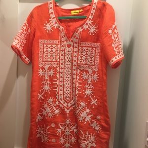 Roberta Roller Rabbit orange embroidered dress